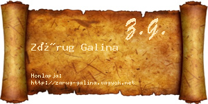 Zárug Galina névjegykártya